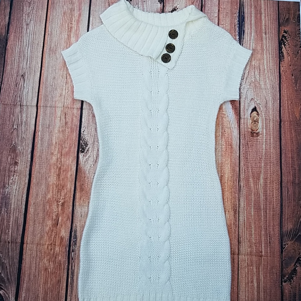 Cozy Pink Rose Sweater Dress